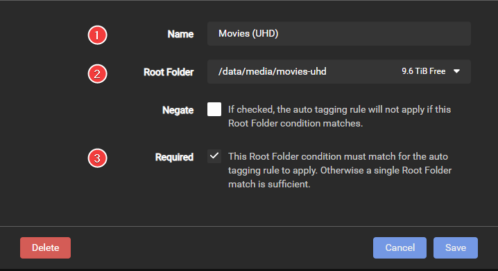 Auto Tagging - Add Condition - Root Folder